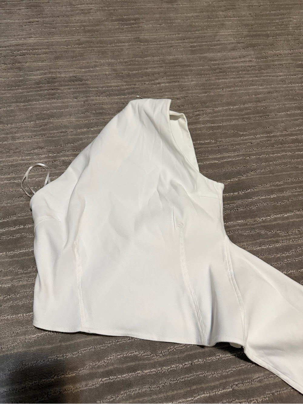 Zara White Asymmetric One-Shoulder Camisole